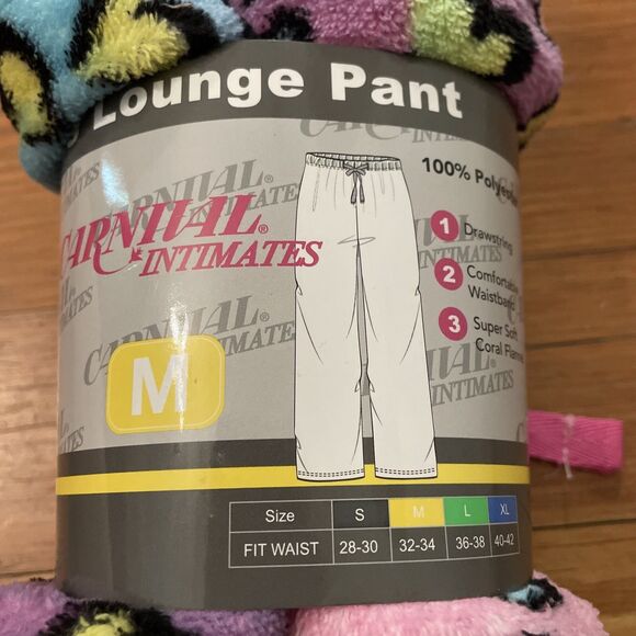 Carnival Pink Hearts Lounge Pants Pajama Bottoms Womens Size Medium NEW - Picture 2 of 7